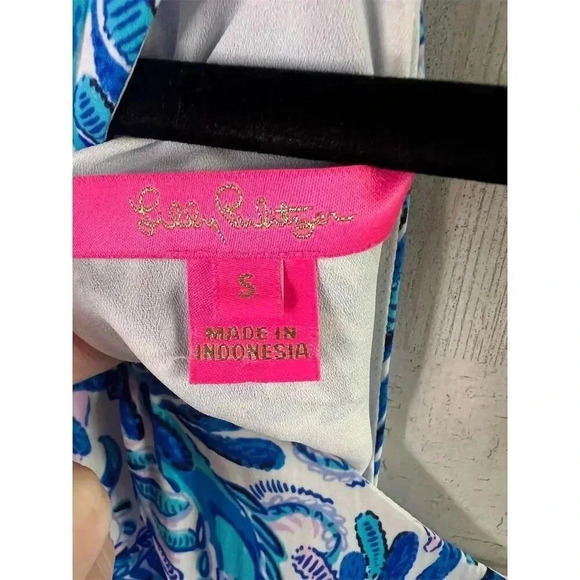 Lilly Pulitzer Women's Blue Geometric Halter Camisole Top Size S - Picture 5 of 8